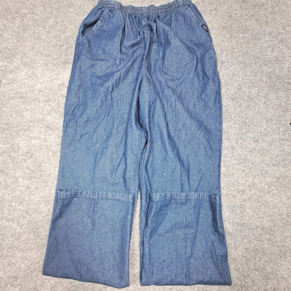 Chic Comfort Collection Womens Blue Denim Elastic Waist Pants Size 10 Avg NEW